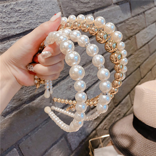 Instagram Hot Design Women Big Pearl Head Band Hair Accessories Grace Head Bands