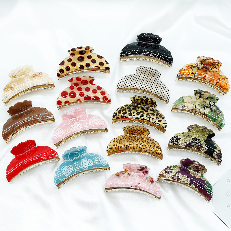Cheap korean high quality Fashion leopard print hair clips for women