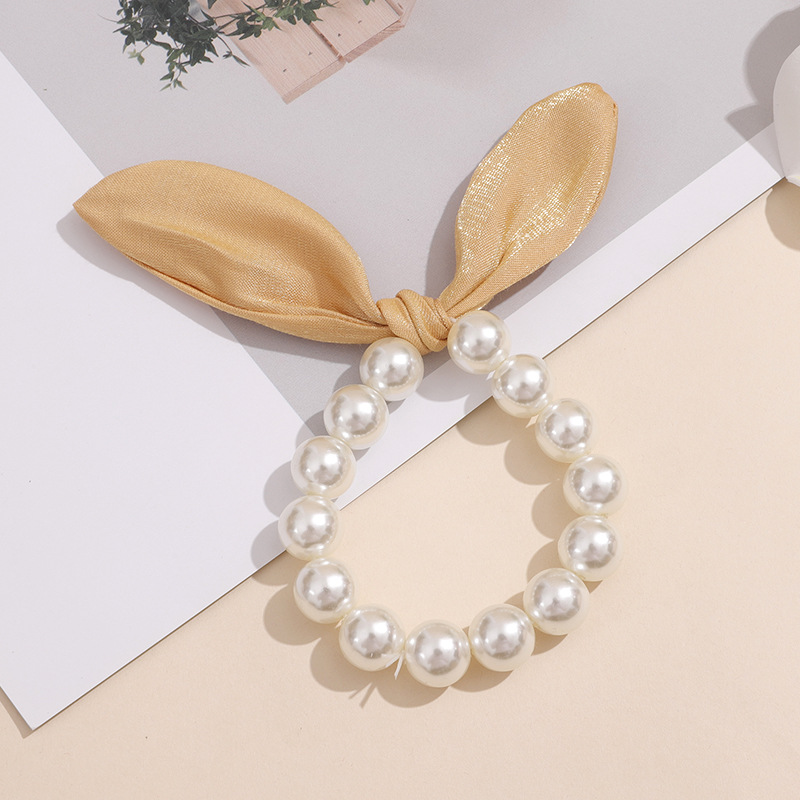 Korean cute pearl hair ring creative ins hair rope bracelet head rope