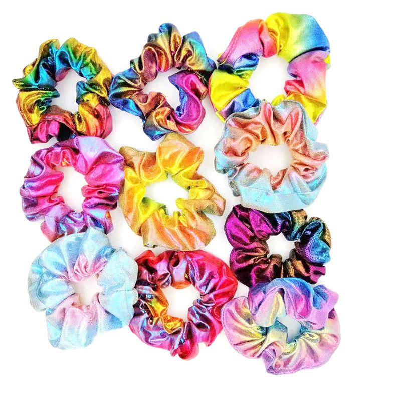 Girl Gradient Mermaid Color Elastic Gum Hair Bands Ponytail Holder Scrunchies Tie Rubber Band Hair A