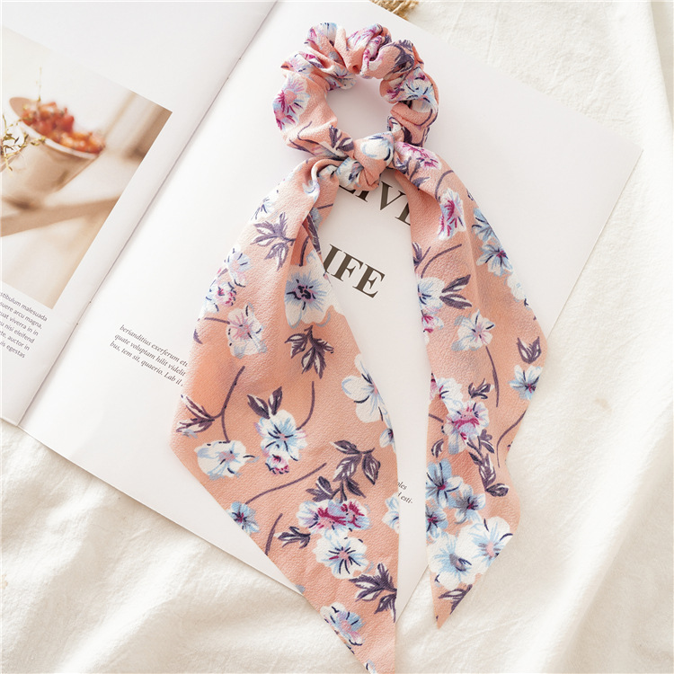 Multi Pattern Women Girl Ties Scrunchies Quality Chiffon Soft Hair Tie Scarf Scrunchies