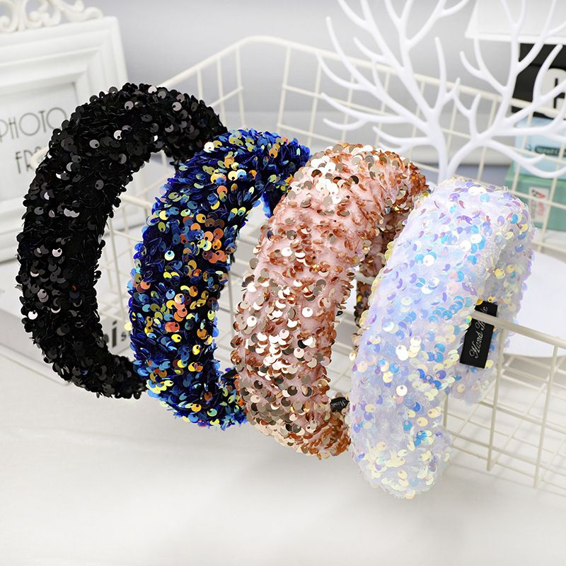 Special thick sequin sponge hairband women padded headband designed head bands