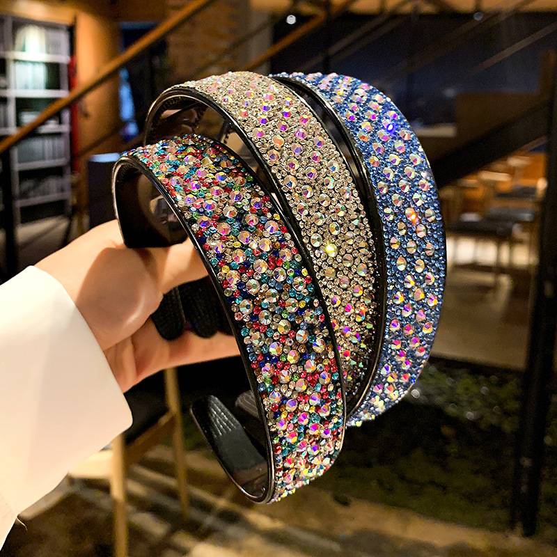 New multicolor sequins rhinestones ladies headband fashion plastic hair hoop headband