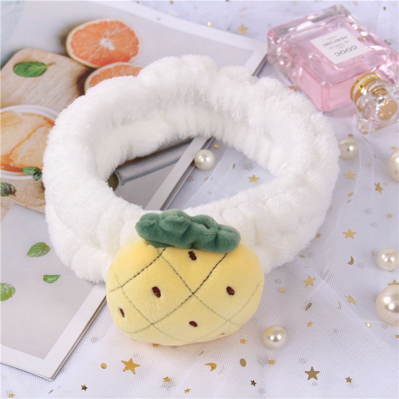 new 3d pineapple plush face wash hair band heart women girl hair band sweet Korean hair band